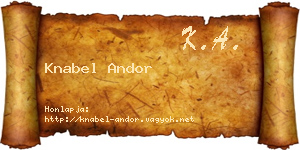 Knabel Andor névjegykártya